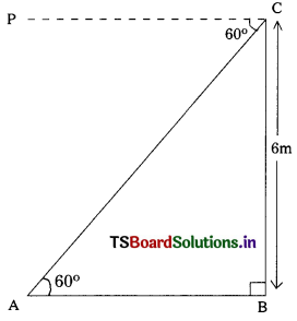 TS 10th Class Maths Solutions Chapter 12 Applications of Trigonometry Ex 12.1 6