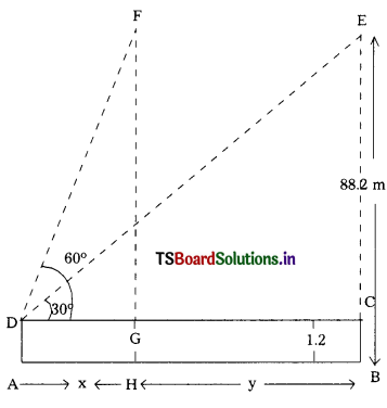 TS 10th Class Maths Solutions Chapter 12 Applications of Trigonometry Optional Exercise 1