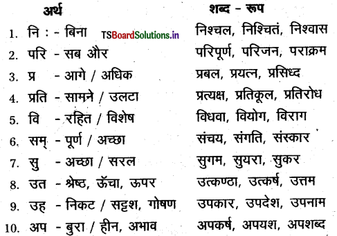 TS Inter 1st Year Hindi Grammar वर्तनी, शब्द विचार, उपसर्ग, प्रत्यय 4