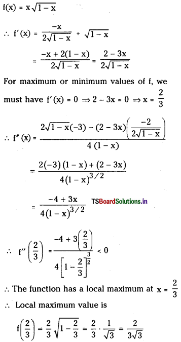 TS Inter 1st Year Maths 1B Solutions Chapter 10 Applications of Derivatives Ex 10(h) 1