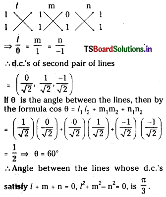 TS Inter 1st Year Maths 1B Solutions Chapter 6 Direction Cosines and Direction Ratios Ex 6(b) 10