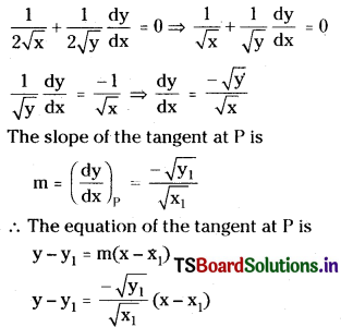 TS Inter 1st Year Maths 1B Tangent and Normal Important Questions LAQ Q1