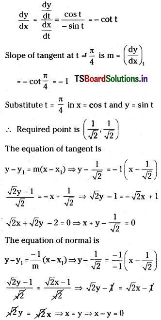 TS Inter 1st Year Maths 1B Tangent and Normal Important Questions Some More Q10