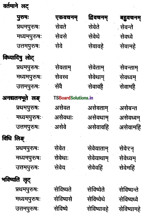 TS Inter 1st Year Sanskrit Grammar धातुरूपाणि 63