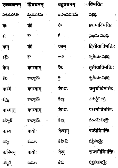TS Inter 1st Year Sanskrit Grammar शब्दरूपाणि 19