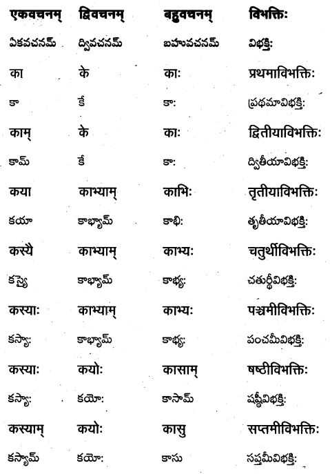 TS Inter 1st Year Sanskrit Grammar शब्दरूपाणि 20