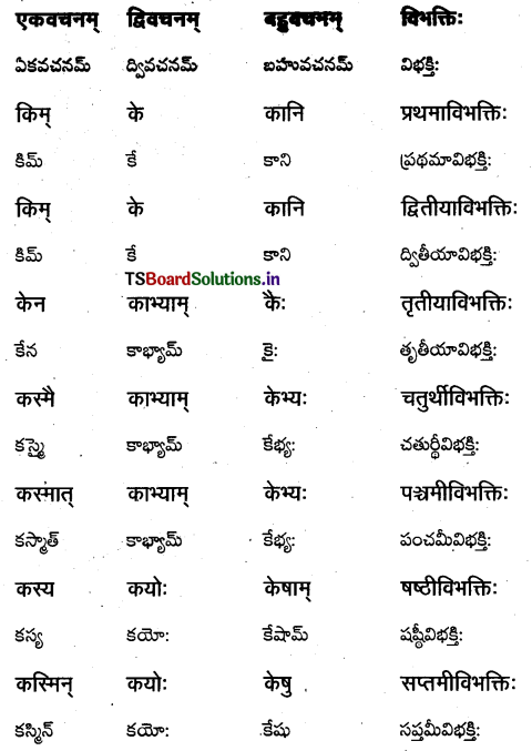 TS Inter 1st Year Sanskrit Grammar शब्दरूपाणि 21