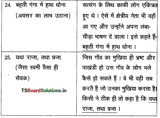 TS Inter 2nd Year Hindi Grammar महावरे और लोकोक्तियाँ 16