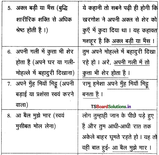 TS Inter 2nd Year Hindi Grammar महावरे और लोकोक्तियाँ 9