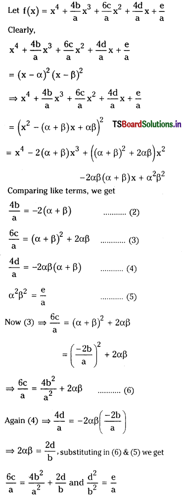 TS Inter 2nd Year Maths 2A Solutions Chapter 4 Theory of Equations Ex 4(b) 10