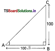 TS 10th Class Maths Bits Chapter 12 Applications of Trigonometry 1