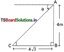 TS 10th Class Maths Bits Chapter 12 Applications of Trigonometry 2