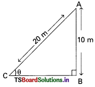 TS 10th Class Maths Bits Chapter 12 Applications of Trigonometry 5