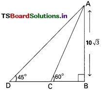 TS 10th Class Maths Bits Chapter 12 Applications of Trigonometry 7