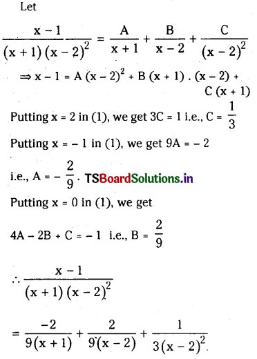 TS Inter 2nd Year Maths 2A Partial Fractions Important Questions.10