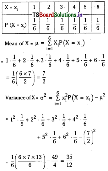 TS Inter 2nd Year Maths 2A Random Variables and Probability Distributions Important Questions 1