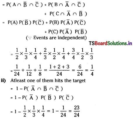 TS Inter 2nd Year Maths 2A Solutions Chapter 9 Probability Ex 9(c) 13