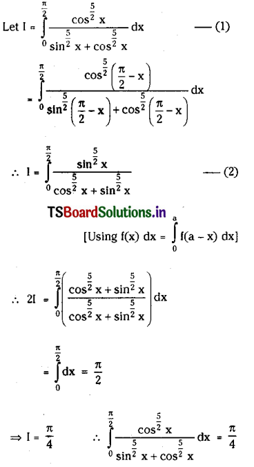 TS Inter 2nd Year Maths 2B Definite Integrals Important Questions 5