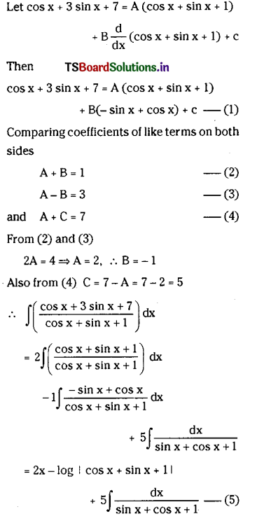 TS Inter 2nd Year Maths 2B Integration Important Questions 57