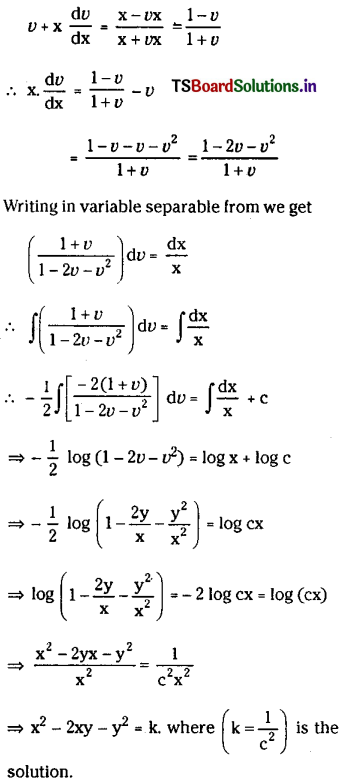TS Inter 2nd Year Maths 2B Solutions Chapter 8 Differential Equations Ex 8(c) 3