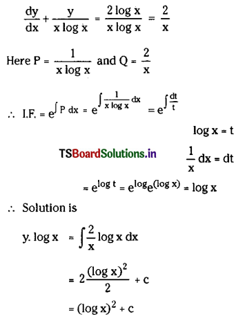 TS Inter 2nd Year Maths 2B Solutions Chapter 8 Differential Equations Ex 8(e) 5