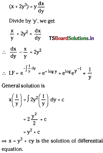 TS Inter 2nd Year Maths 2B Solutions Chapter 8 Differential Equations Ex 8(e) 7