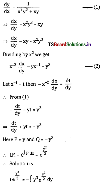 TS Inter 2nd Year Maths 2B Solutions Chapter 8 Differential Equations Ex 8(e) 9